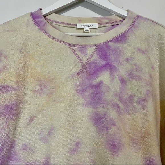 Kirious Women’s Reverse Tie Dye Long Sleeve Pullover Sweatshirt Purple Sz M NWT - Picture 2 of 8